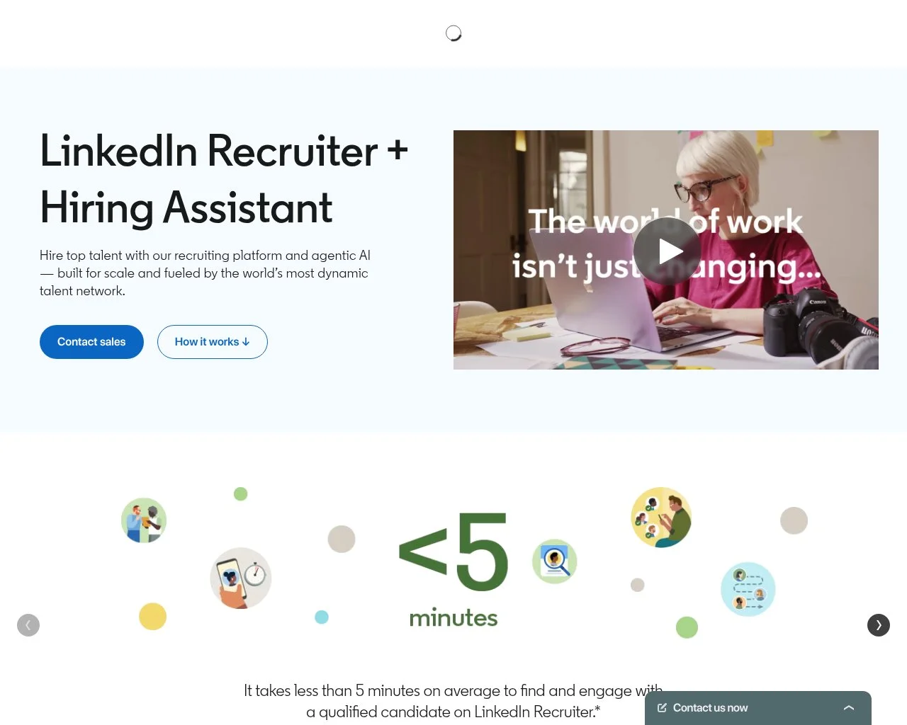 Screenshot of the LinkedIn Recruiter homepage