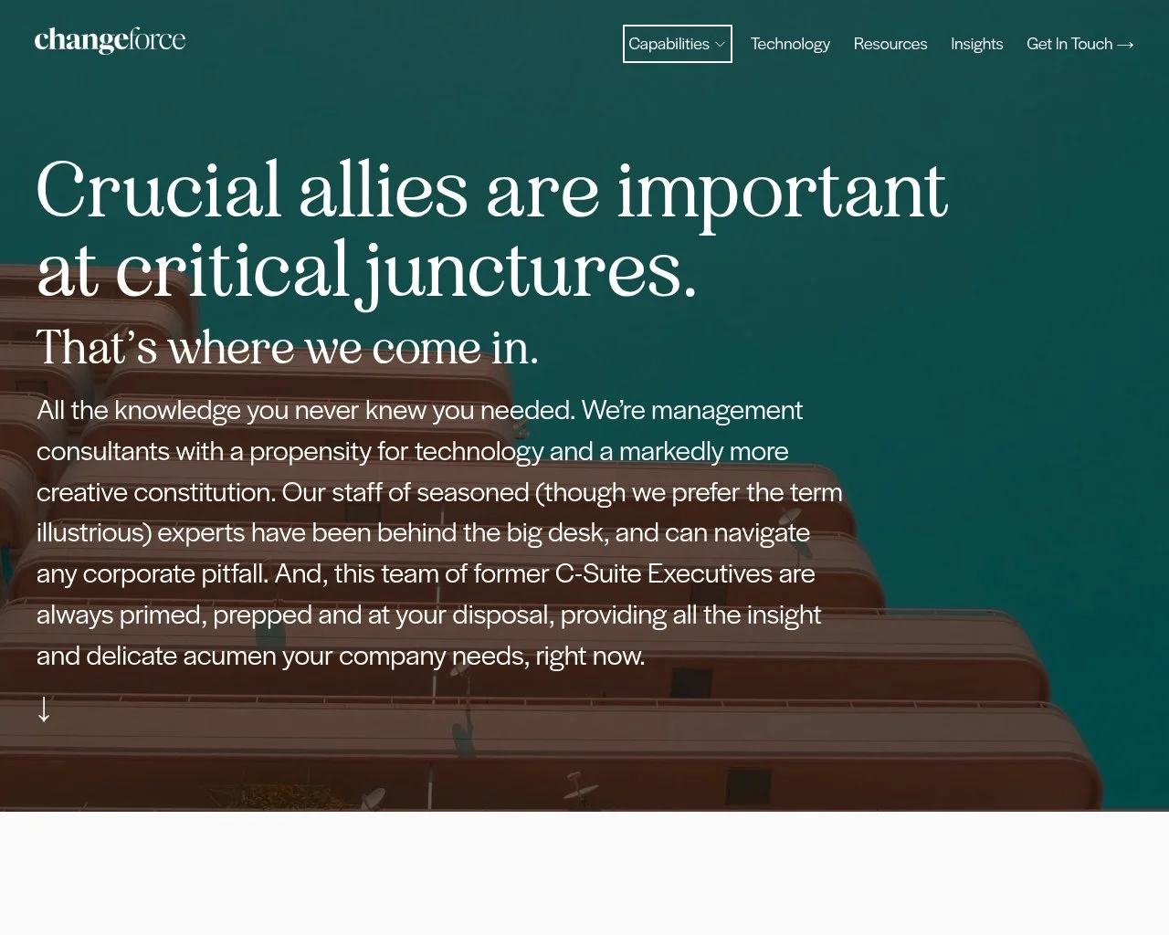 Screenshot of the Changeforce.ai website homepage, now home of the acquired Mathison DEI platform
