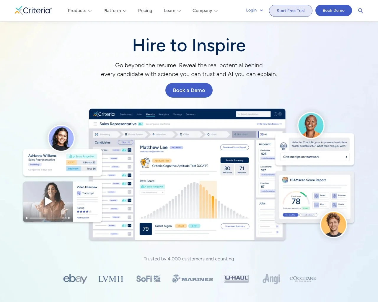 Screenshot of the Criteria Corp website homepage