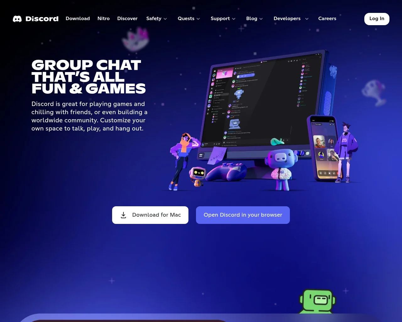 Discord homepage
