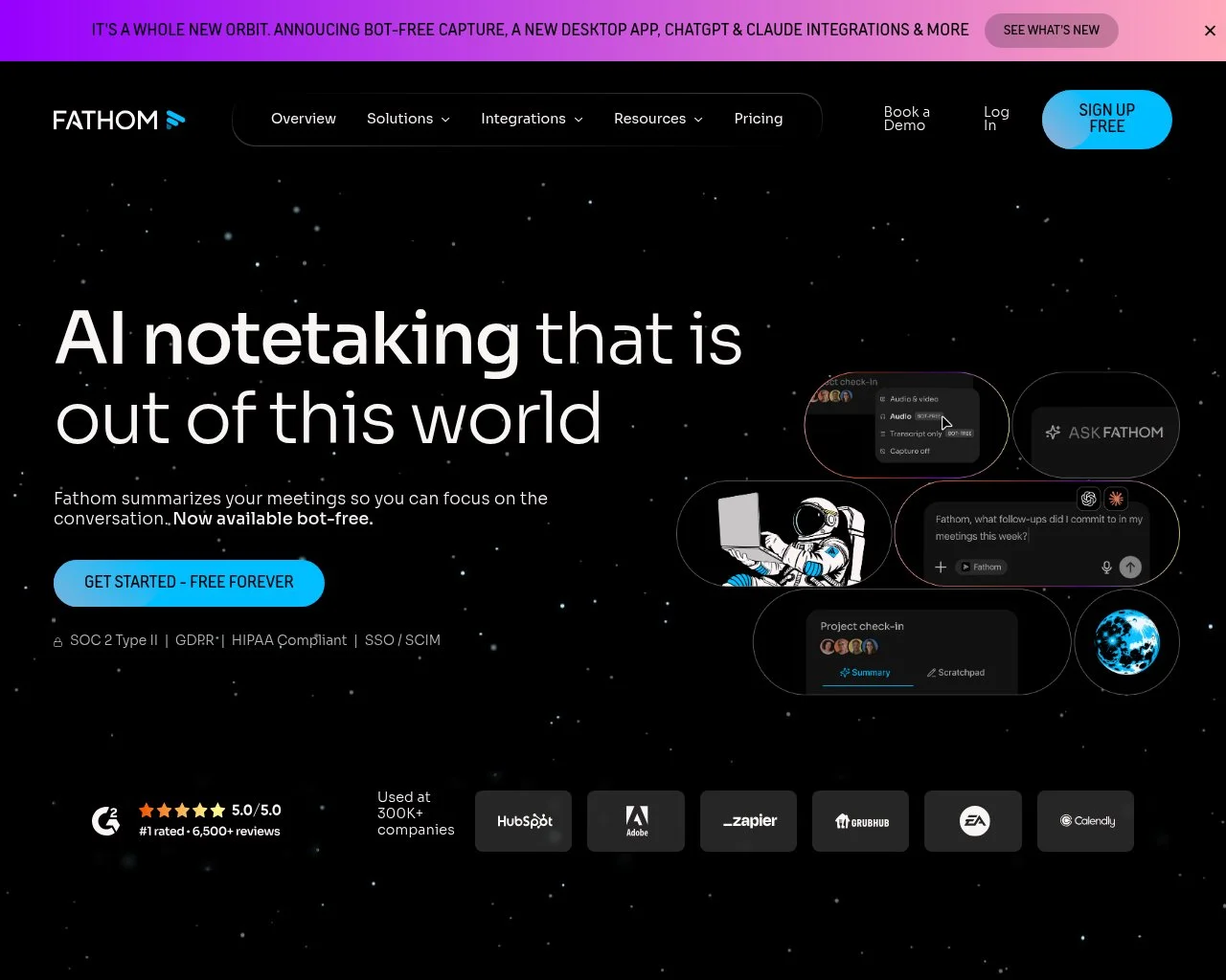 Fathom homepage