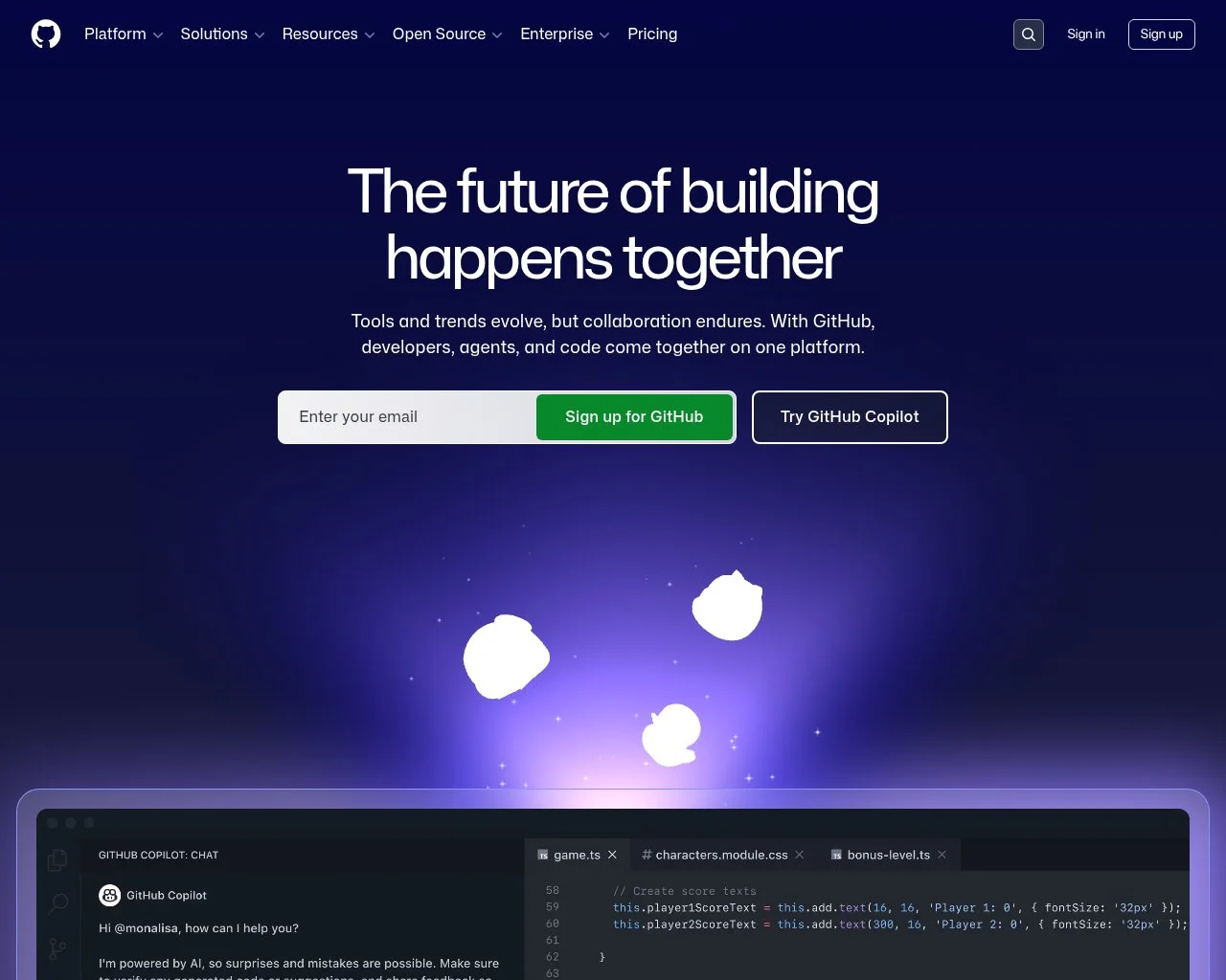 GitHub homepage