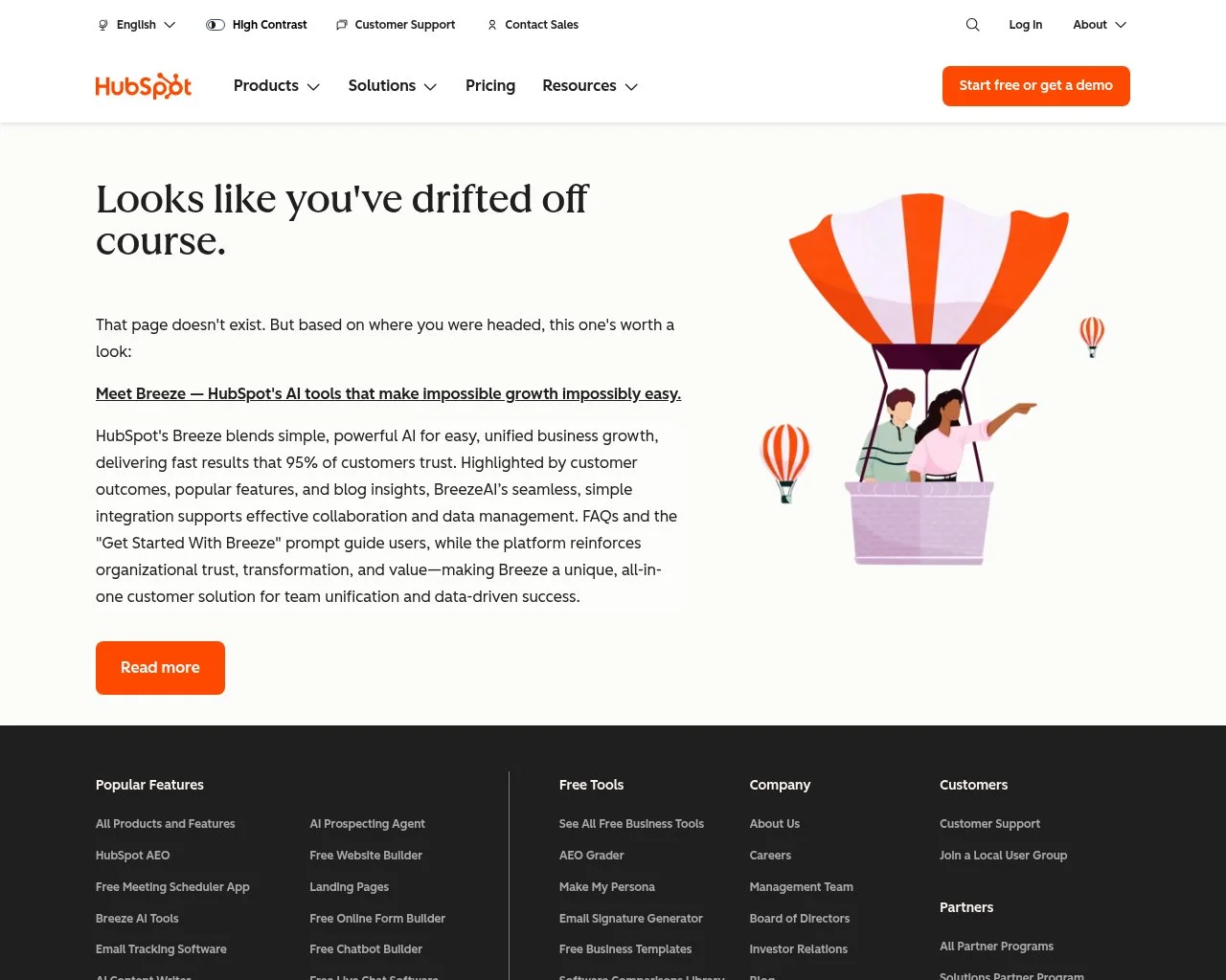 Screenshot of the HubSpot Breeze Intelligence contact enrichment homepage