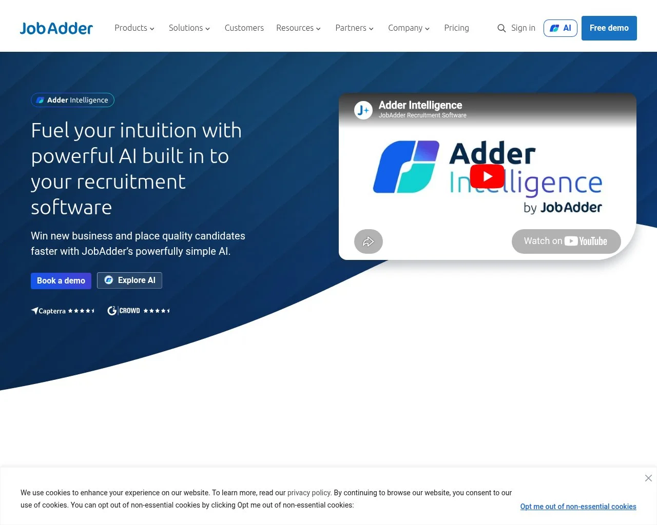 JobAdder homepage