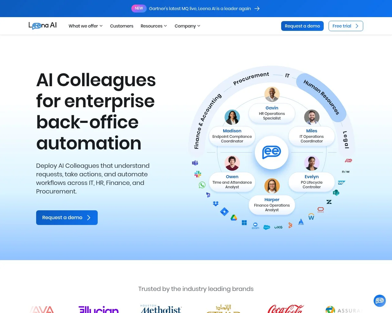 Leena AI homepage screenshot
