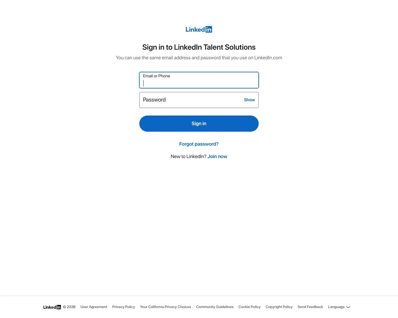 LinkedIn Recruiter homepage screenshot