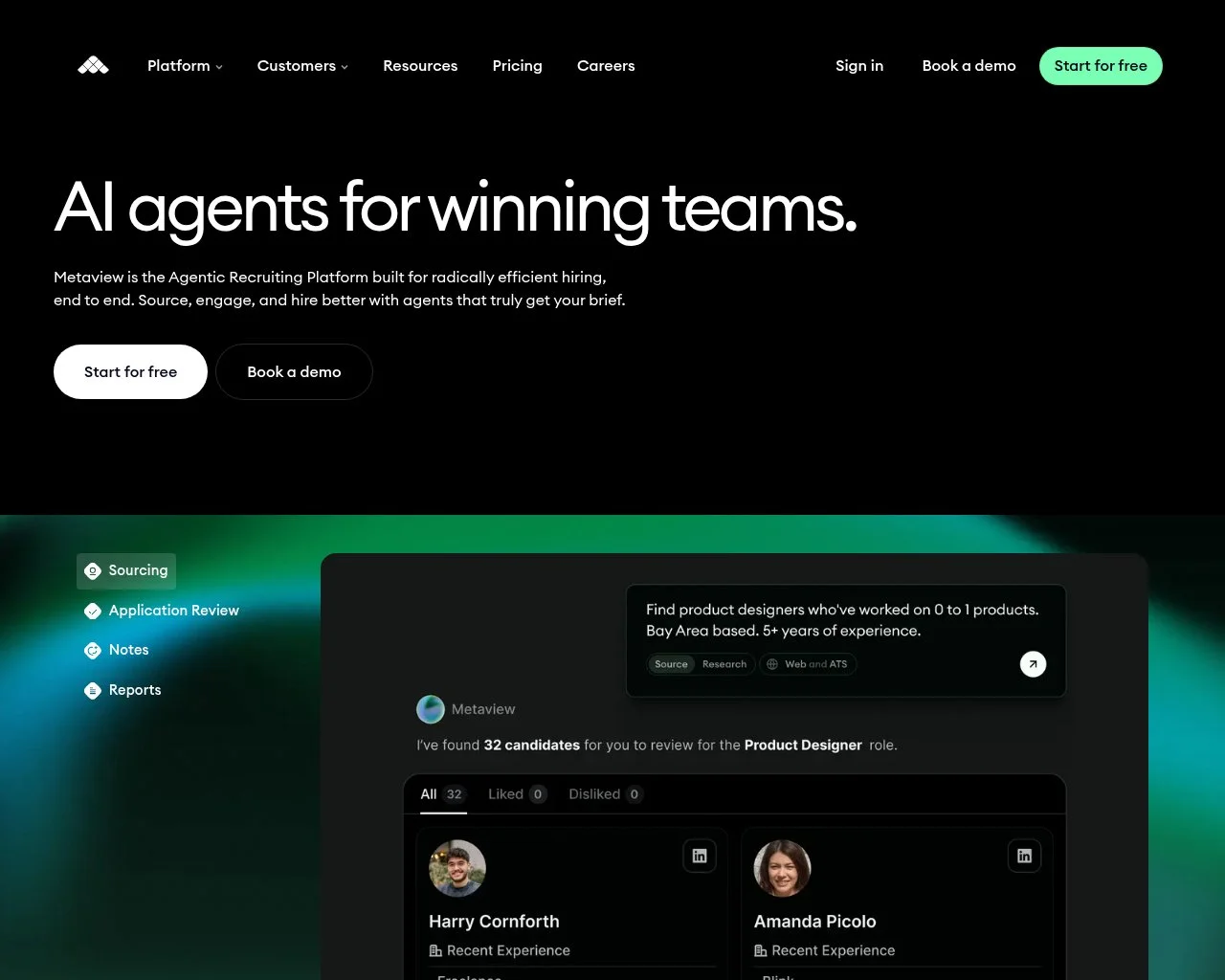 Metaview homepage