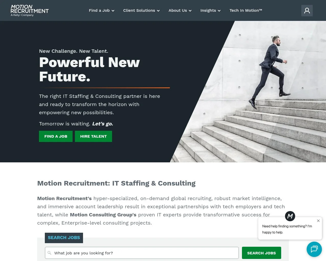 Screenshot of the Motion Recruitment website homepage