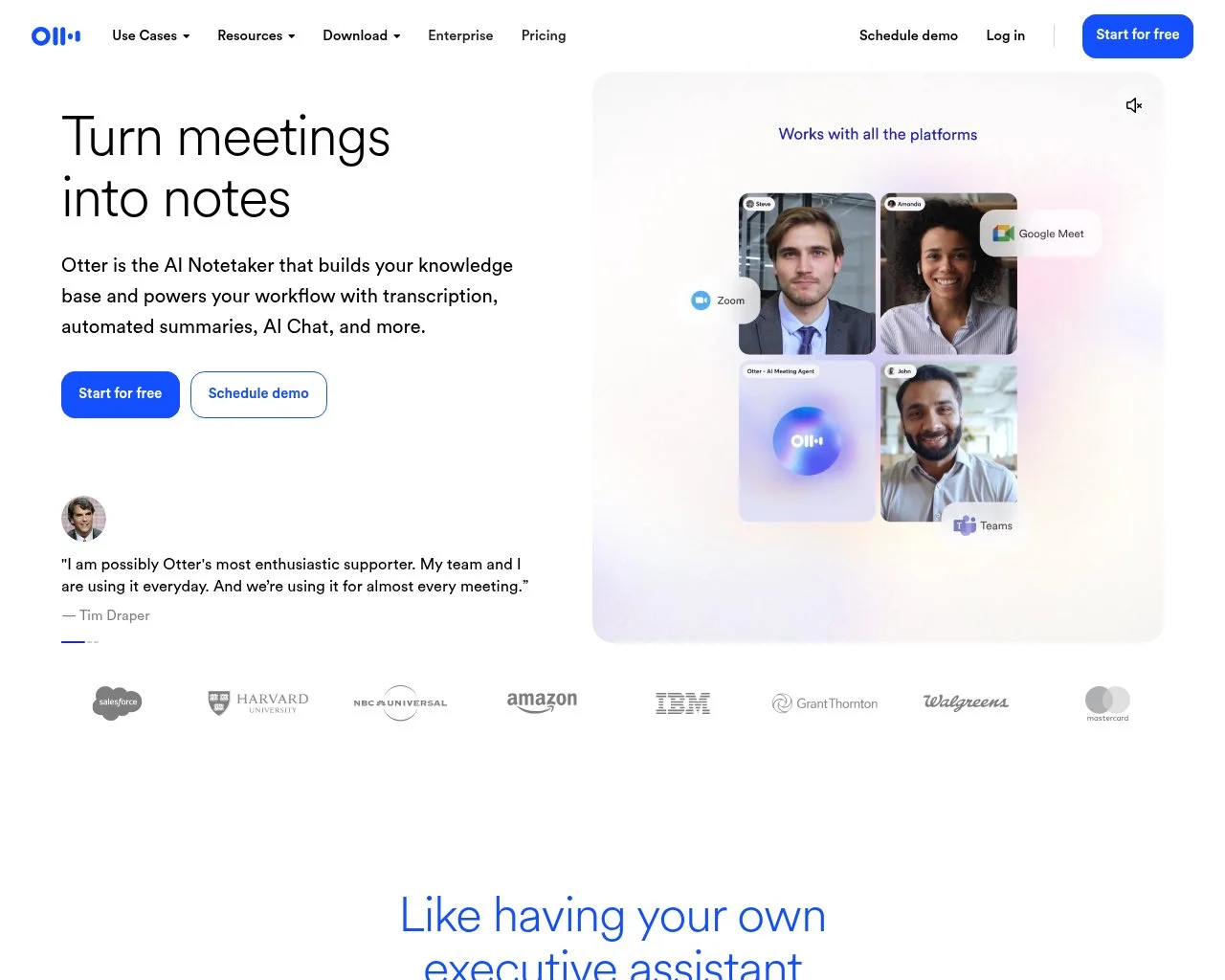 Otter.ai homepage