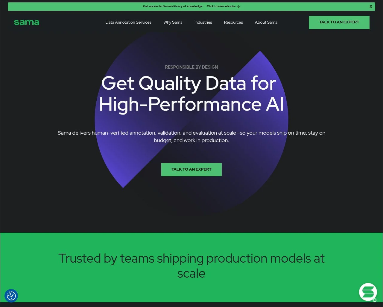 Sama homepage screenshot