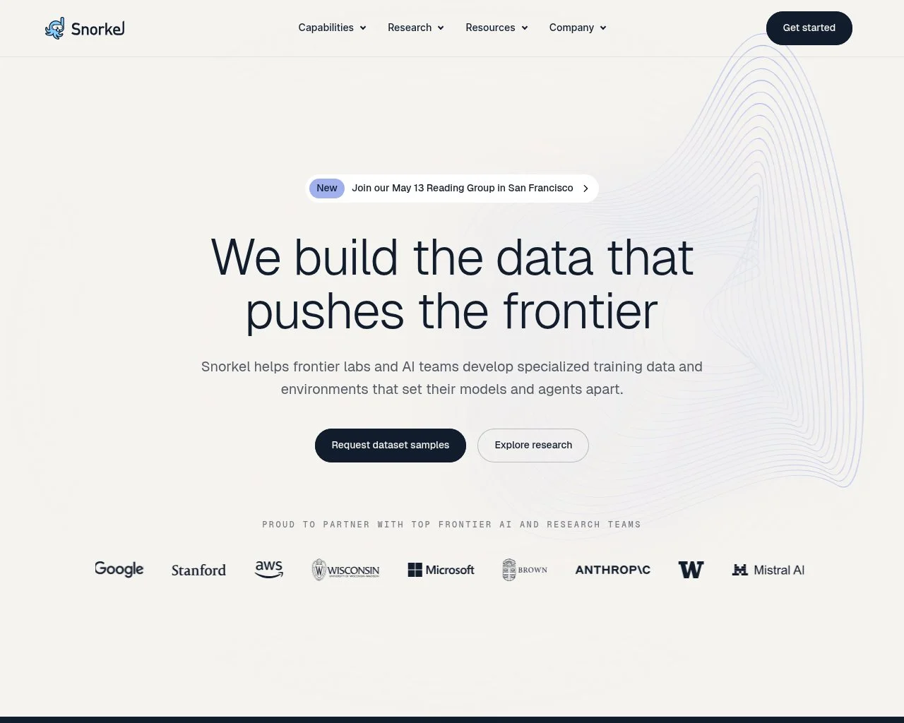 Snorkel AI homepage screenshot