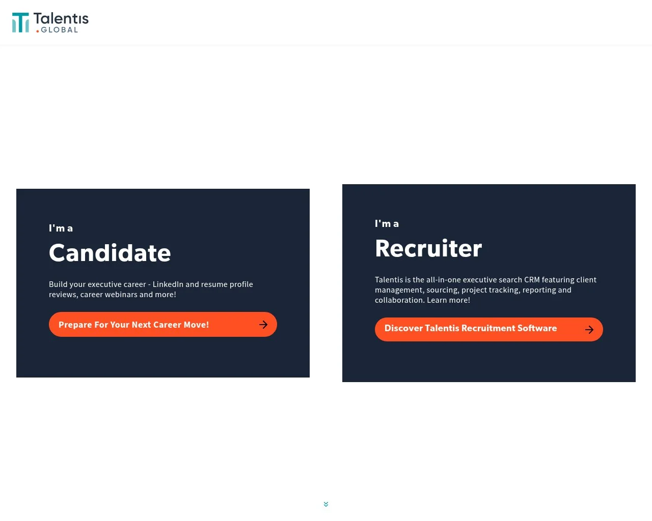 Screenshot of the Talentis website homepage