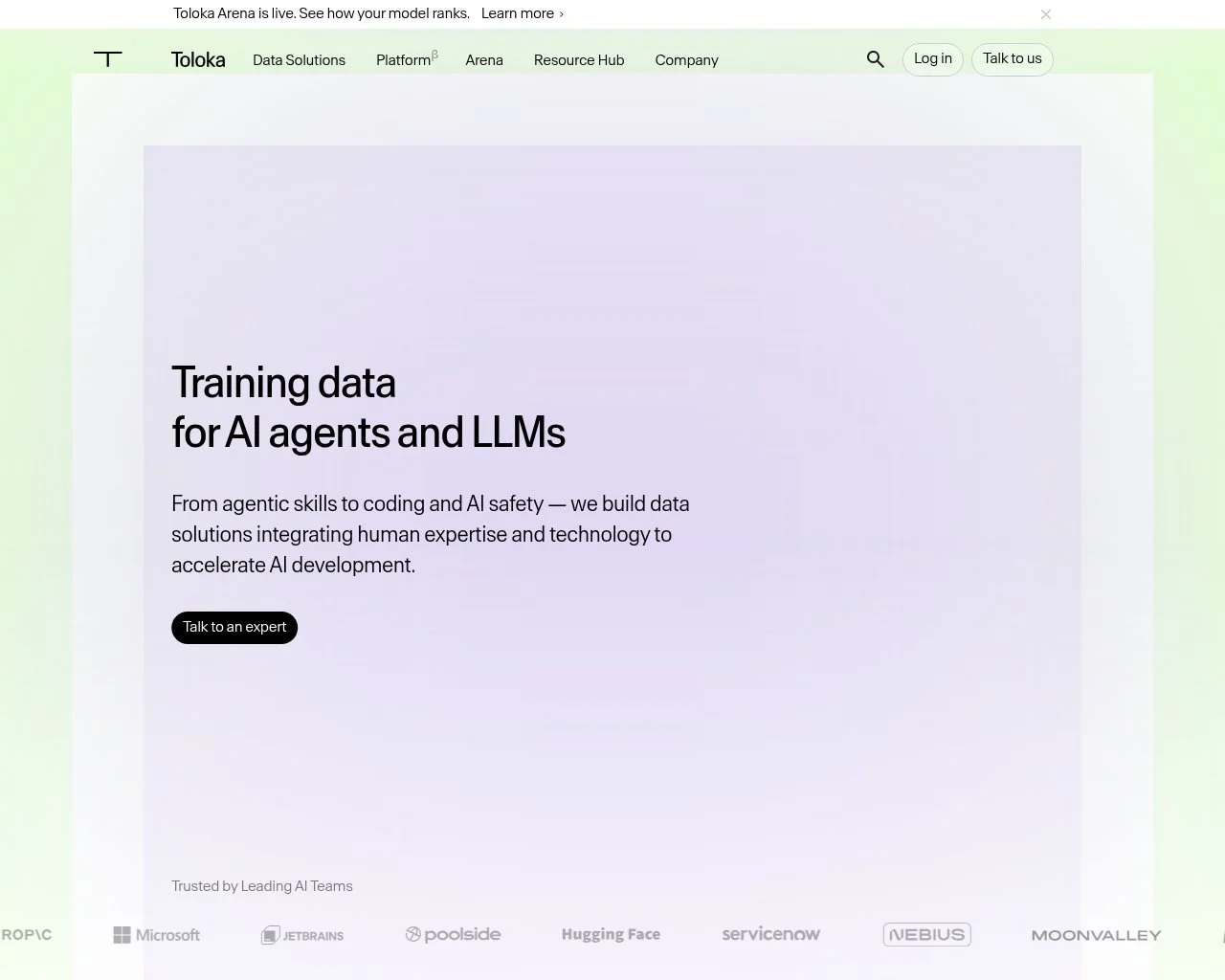Toloka homepage screenshot