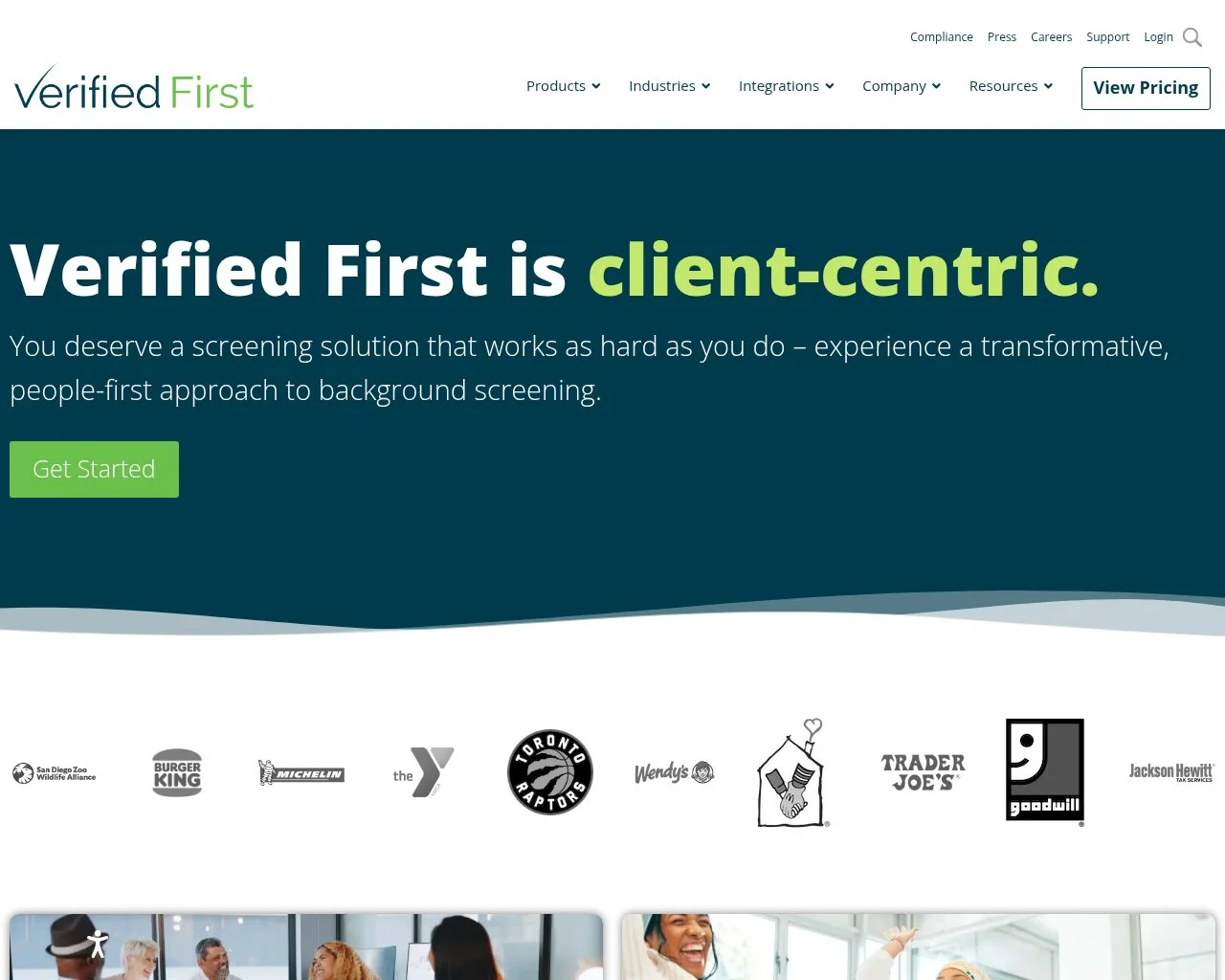 Verified First background check platform homepage